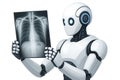 Artificial Intelligence Robot Examining X-Ray Image â Futuristic Medical Diagnostics and Smart Healthcare Technology Royalty Free Stock Photo
