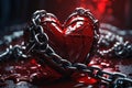 Realistic image of a chained heart