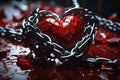 Realistic image of a chained heart