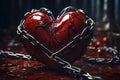 Realistic image of a chained heart Royalty Free Stock Photo