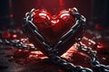 Realistic image of a chained heart