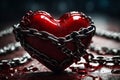 Realistic image of a chained heart