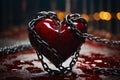 Realistic image of a chained heart Royalty Free Stock Photo