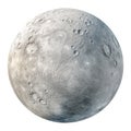 Realistic image of Moon on a transparent background. Moon isolated on transparent background in PNG format, space