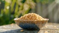 Realistic image of nutritious brown rice in a bowl, ideal for healthy meal concept Royalty Free Stock Photo