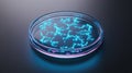 A realistic image of a petri dish with glowing patterns symbolizing infectious disease spread Royalty Free Stock Photo