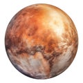 Realistic image of planet Pluto on a transparent background. Planet Pluto isolated on transparent background in PNG