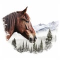 Realistic Impression Of Canadian Horse In Snowy Aspen Forest