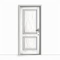 Realistic Impression Of A Sketchy Door On White Background