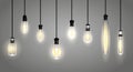 Realistic incandescent lamps or hang bulb wire light