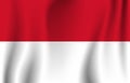 Realistic Indonesia flag wave flowing background vector