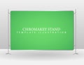 Realistic indoor chroma key stand. Modern template design with text