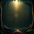 A realistic intricate spiderweb with elaborate pattern