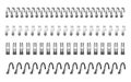 Realistic iron spiral. Notebook bind calendar spring notepad spiral ring note paper sheet iron wire. Metal binder