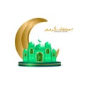 Realistic islamic ramadan greeting concept design