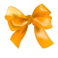 Realistic isolated bow gold color. color bowknot
