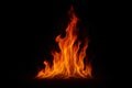 Realistic Isolated Flame PNG on Black Background Royalty Free Stock Photo