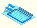 Realistic isometric sport pool. Creative 3D vector illustration.