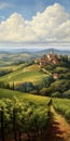 Realistic Italian Vineyard Landscape Painting By Dalhart Windberg
