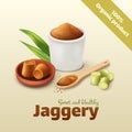 Realistic Jaggery Composition