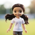 Realistic Jennifer Doll With Dark Hair In White Soccer Uniform