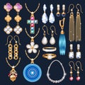 Realistic jewelry accessories icons set. Royalty Free Stock Photo