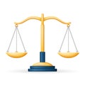 Realistic Justice Scales Law Balance Symbol Icon 3d Design Vector Illustration