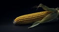 Realistic 8k Corn Photo On Dark Minimalist Background