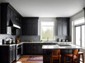 realistic kitchen design with hyperdetailed medium shot. Royalty Free Stock Photo