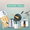 Realistic Kitchen Supplies Background