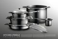Realistic Kitchen Utensil Collection Royalty Free Stock Photo
