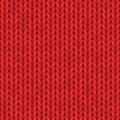 Realistic knit texture, knitted seamless pattern or red wool knitwear ornament