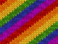 Realistic knitted vector illustration. Rainbow texture, symbol of gay, lesbian, bisexual, transgender and LGBT community Royalty Free Stock Photo