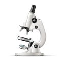 Realistic laboratory microscope isolated on white Royalty Free Stock Photo