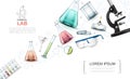 Realistic Laboratory Research Elements Template Royalty Free Stock Photo