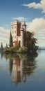 Realistic Lagoon Painting: Castello Di Ama In Dalhart Windberg Style