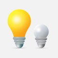 Realistic lamp light bulb cartoon design vector. Collection of lamp design icon vector Royalty Free Stock Photo