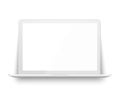 Realistic laptop front view. Notebook empty screen