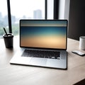 Realistic laptop screen mockup design template Royalty Free Stock Photo