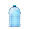 Realistic large bottle with clean blue water on the white background. Vector mockup. Front view.