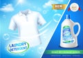 Realistic Laundry Detergent AD Poster Royalty Free Stock Photo