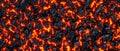 Realistic lava flame on black ash background. Texture of molten magma surface Royalty Free Stock Photo