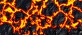 Realistic lava flame on black ash background. Texture of molten magma surface Royalty Free Stock Photo