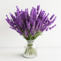 Realistic Lavender Flowers In Glass Vase For High-quality Commercial Photography