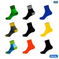 Realistic layout of socks. A template simple example. vector illustration