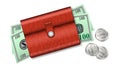 Realistic leather wallet Royalty Free Stock Photo