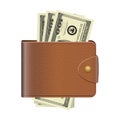 Realistic leather wallet vector design illustration Royalty Free Stock Photo