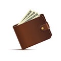 Realistic leather wallet vector design illustration Royalty Free Stock Photo