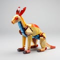 Realistic Lego Kangaroo Sculpture With Vibrant Colors