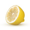 Realistic lemon isolated on white background. Fresh yellow fruit. Vector illustration